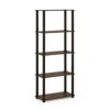 Furinno Turn-s-tube 5-tier Multipurpose Shelf Display Rack With Square Tubes, Walnut/brown
