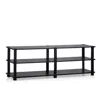 Furinno Turn-s-tube No Tools 3-tier Entertainment Tv Stands, Dark Cherry/black