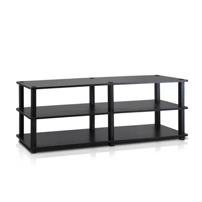 Furinno Turn-s-tube No Tools 3-tier Entertainment Tv Stands, Espresso/black
