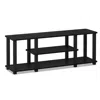 Furinno Turn-s-tube No Tools 3d 3-tier Entertainment Tv Stands With Square Tube, Americano/black