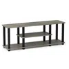 Furinno Turn-s-tube No Tools 3d 3-tier Entertainment Tv Stands With Square Tube, French Oak Grey/black, 1802