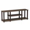 Furinno Turn-s-tube No Tools 3d 3-tier Entertainment Tv Stands With Square Tube, Walnut/brown, 18027wn/br
