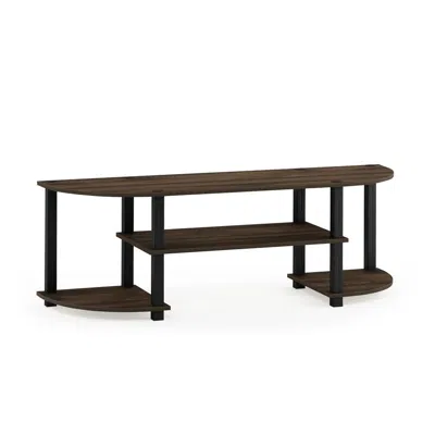 Furinno Turn-s-tube Wide Tv Entertainment Center, Columbia Walnut/black