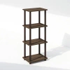 Furinno Turn-n-tube 3-tier End Table, Side Table, Walnut/brown In Brown