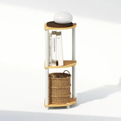 Furinno Turn-n-tube Corner Display Rack Multipurpose Shelving Unit In Beech,white