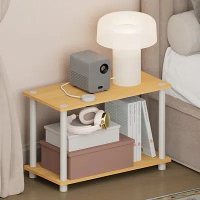 Furinno Turn-n-tube Night Stand, Rectangle Nightstand With Open Shelf, Toolless Assembly Side Table, End Tab In Multi