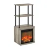 Furinno Tv Entertainment Side Table Display Rack With Fireplace Insert