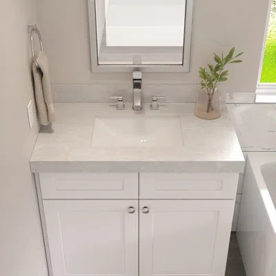 Furinno Vato Bathroom Vanity Top, 49w X 22d X 2.5h Porcelain Vanity Sink Top, With 3 Pre-drilled Hole For Fa In Light Jade