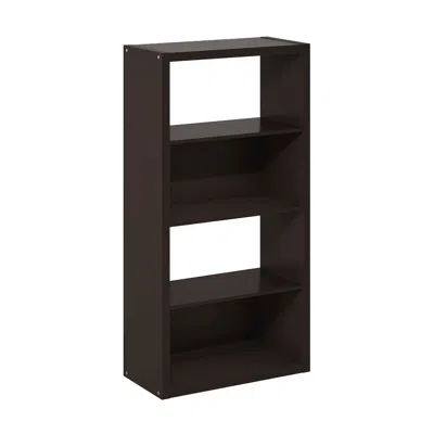 Furinno Viola 4-tier Open Shelf Bookcase, Bookshelf, Dark Oak