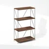 Furinno Wire 4-tier Industrial Style Metal Frame Bookcase, Display Shelf