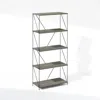 Furinno Wire 5-tier Industrial Style Metal Frame Bookcase, Display Shelf