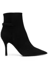 Furla 100mm Pointed-toe Leather Boots In Black