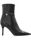 Furla 100mm Sfera Pointed-toe Leather Ankle Boots In Black