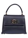 Furla 1927 Black Leather Bag In Grey