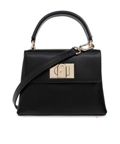 Furla 1927 Flap Mini Shoulder Bag In Black