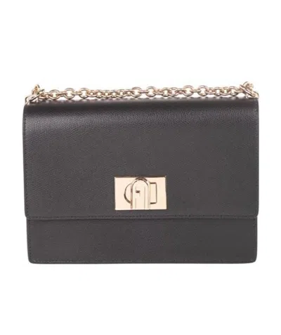 Furla 1927 Grained-effect Crossbody Bag In Black
