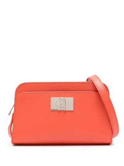 Furla 1927 Grained Leather Bag In Orange