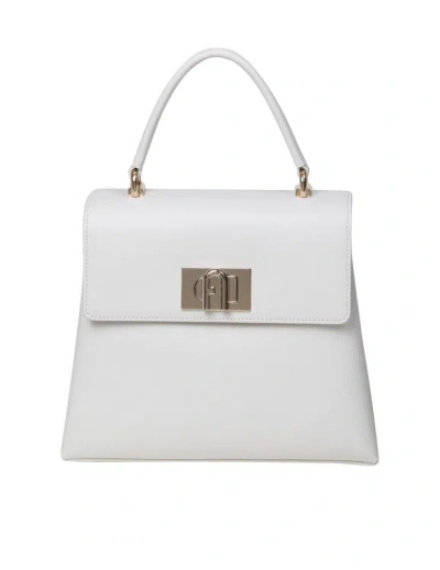 Furla 1927 Handbag In Marshmallow Color Leather In White