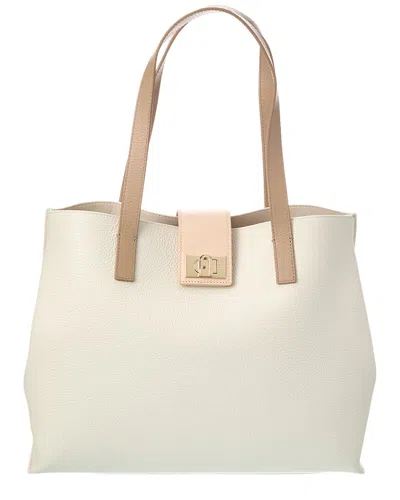 Furla 1927 Large 36 Soft Leather Tote In White
