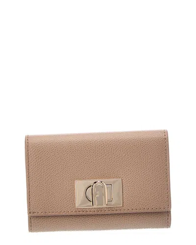 Furla 1927 Leather Compact Wallet In Grey