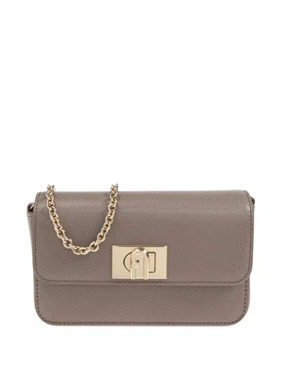 Furla 1927 Leather Crossbody Bag In Gray