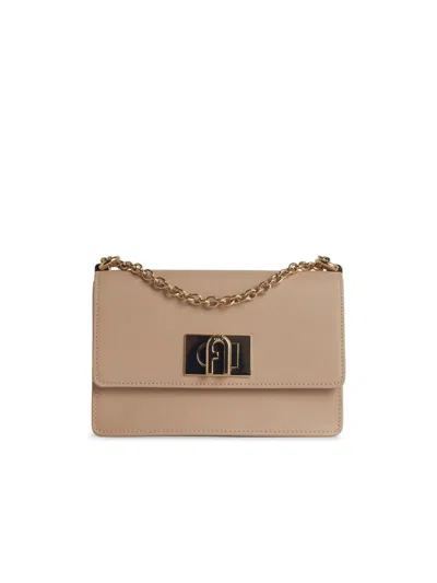 Furla 1927 Leather Crossbody Bag Nude In Neutrals