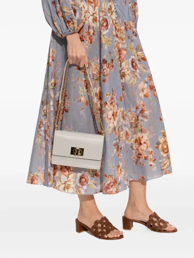 Furla 1927 Leather Tote Bag In Gray