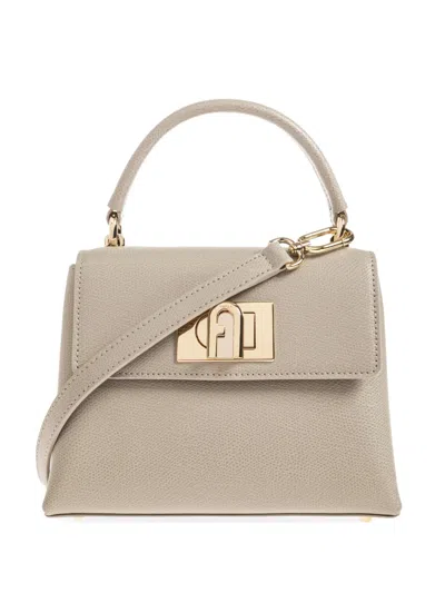 Furla 1927 Leather Tote Bag In Gray