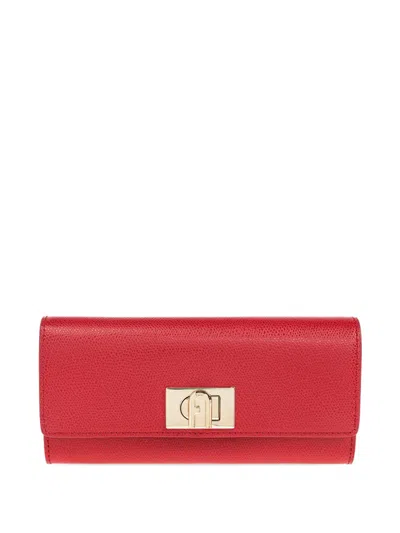 Furla 1927 Lock-detail Leather Wallet In Red