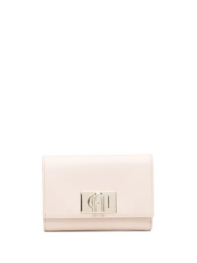 Furla Logo-plaque Leather Purse In Neutrals