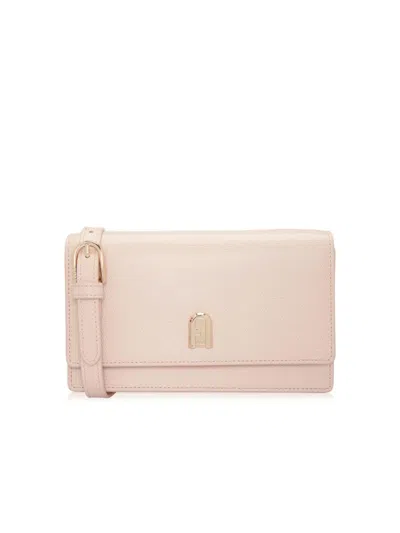 Furla 1927 Logo Plaque Mini Crossbody Bag In Pink
