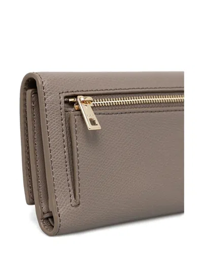 Furla 1927 M Metallic-plaque Zip-around Wallet In Brown