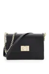 Furla Structured Black Shoulder Bag With Gold-tone Clasp