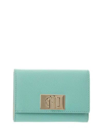 Furla 1927 Medium Leather Compact Wallet In Blue