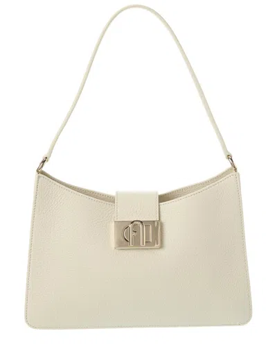 Furla 1927 Medium Leather Shoulder Bag In White