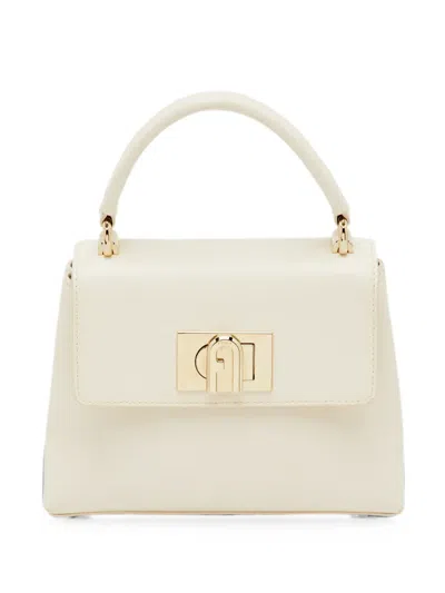 Pre-owned Furla 1927 Mini Arch Twist-lock Tote Bag In White
