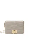 Furla Quilted Chain Strap Satchel In Neutral