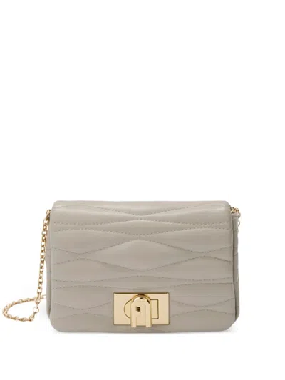Furla Quilted Chain Strap Satchel In Neutral