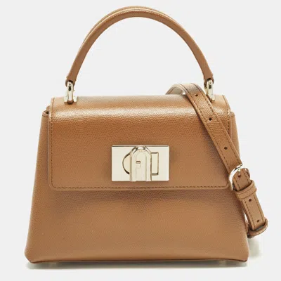 Pre-owned Furla 1927 Mini Brown Leather Top Handle Bag