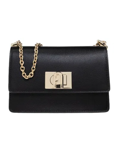 Furla 1927 Mini Chain Shoulder Bag In Black