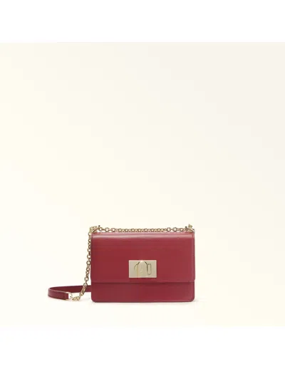 Furla 1927 Mini Croosbody Bag In Cherry Leather In Red
