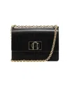 Furla Structured Black Shoulder Bag With Gold-tone Clasp In Black