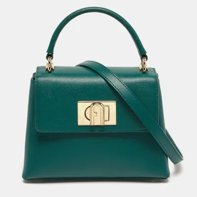 Pre-owned Furla 1927 Mini Green Leather Top Handle Bag