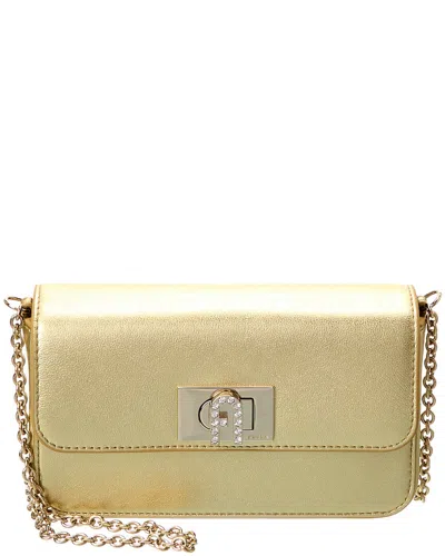 Furla 1927 Mini Leather Crossbody In Gold