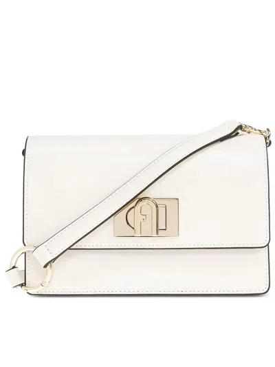 Furla 1927 Mini Leather Rectangular Shoulder Bag In White