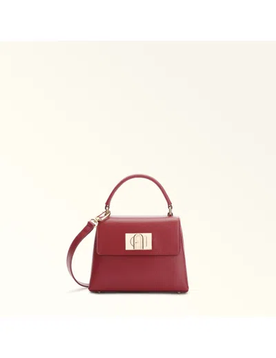 FURLA 1927 MINI LEATHER TOP HANDLE, CHERRY COLOR