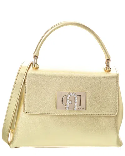 Furla 1927 Mini Top Handle Leather Bag In Gold