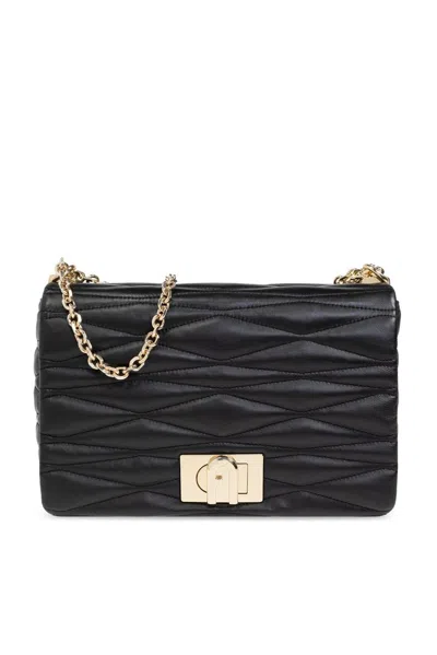 Furla Quilted Crossbody Bag In Black