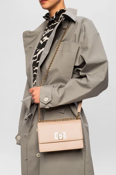 Furla Flip Shoulder Bag In Beige