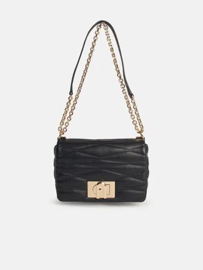 Furla '1927' Small Black Leather Crossbody Bag